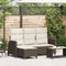 vidaXL - Verstelbare - tuinbank - met - kussens - L-vormig - poly - rattan - bruin