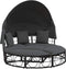 vidaXL - Loungebed - met - luifel - en - kussens - poly - rattan - zwart