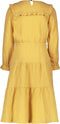 Like Flo F108-5810 - Meisjes Jurk - Maxi met ceintuur en ruffles - Mosterdgeel