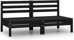 vidaXL - Tuinbank - 2-zits - massief - grenenhout - zwart