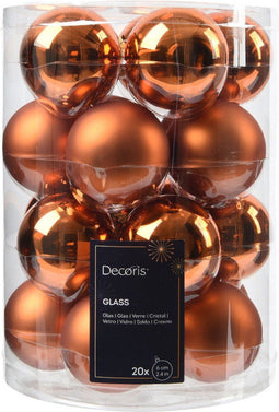 Kerstbal glas d6 cm warme cider 20st