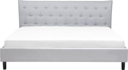 SAVERNE - Tweepersoonsbed - Lichtgrijs - 180 x 200 cm - Polyester