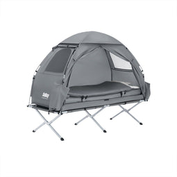 SoBuy OGS32-HG - Camping Tent - 4-in-1 met Luchtmatras en Slaapzak - Grijs