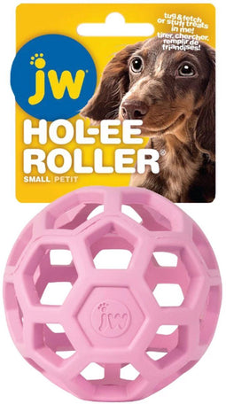 JW HOL-EE ROLLER – Hondenspeeltje - Hondenspeelgoed - Hondenbal - S - Ø 9 cm - Natuurrubber - Roze