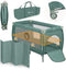 Lionelo Stefi Plus - Campingbedje 2in1 - Reisbedje en box - Hoogwaardige T25-schuimmatras - Groen