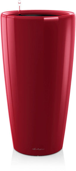 LECHUZA RONDO PREMIUM 32 - Plantenbak - met uitneembare binnenbak - met bewateringssysteem - ALL-IN-ONE set met LECHUZA-PON - scharlakenrood hoogglans
