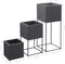 vidaXL - Plantenbakken - verhoogd - 3 - st - poly - rattan - zwart