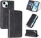 Podec iPhone 15 - Hoesje met Pasjeshouder - Anti-Shock Wallet Case met Screenprotector - Zwart