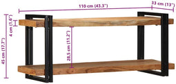 vidaXL - Wandschap - 110x33x45 - cm - massief - acaciahout