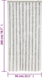 vidaXL - Vliegengordijn - 56x200 - cm - chenille - lichtgrijs - en - wit