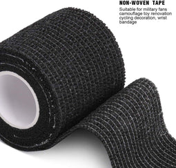 Tattoo Sensi Wrap Grip Cover Self Bandage Rolls Sports Adherent Tape 2 inch x 5 Yards, Pack van 24 (zwart)