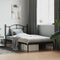 vidaXL - Bedframe - met - hoofdbord - metaal - zwart - 107x203 - cm