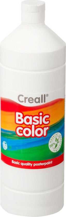 Plakkaatverf creall basic wit 1000ml | Fles a 1000 milliliter