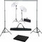 vidaXL - Fotostudioset - met - achtergrond, - lampen - en - paraplu's