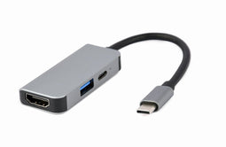 Gembird A-CM-COMBO3-02 - USB 3.1 Hub met 2x HDMI 4K - 87W Power Delivery - 62 x 28 x 10 mm