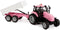 Kids Globe SET KIDS GLOBE HOOIBERG HOUT MET BERGING + TRACTOR MET AANHANGER 1:32 roze