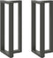 vidaXL - Bartafelpoten - 2 - st - T-vormig - 40x35x(100-101) - cm - staal - antraciet