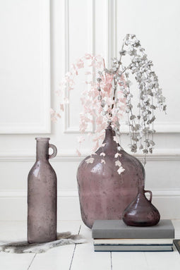 J-Line decoratie tak Hangend Blaadjes Schuim Eva - kunststof - lichtroze - 12 stuks