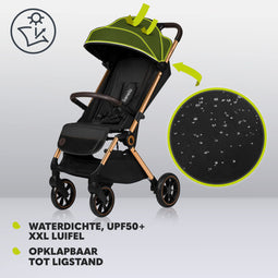 LIONELO Cloe Opvouwbare lichtgewicht kinderwagen voor een kind van 0 tot 22kg Buggy met verstelbare rugleuning, slaapfunctie, 5-punktowe pasy, grote zwenkwielen, klamboe, waterdicht