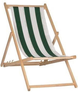 Solstol Jardin Prive Cancale Strepen Wit/Groen beukenhout (132 x 55 x 35 cm)