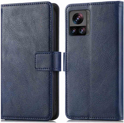 iMoshion Hoesje Geschikt voor Motorola Edge 30 Ultra Hoesje - iMoshion Luxe Bookcase - Donkerblauw