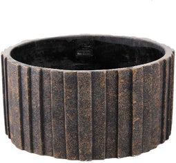 PTMD Bloempot Yaran - 30x30x15 cm - Cement - Zwart