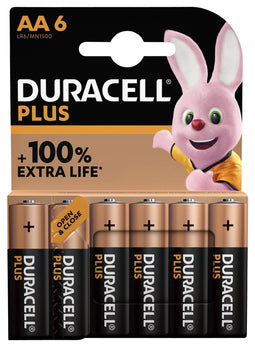 Duracell Plus AA - alkaline batterijen - 1,5V, LR6 - 6 stuks