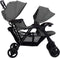 vidaXL - Tweelingkinderwagen - tandem - staal - donkergrijs