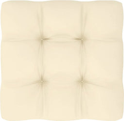 vidaXL - Palletkussen - 70x70x12 - cm - stof - crèmekleurig