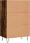 vidaXL - Hoge - kast - 57x35x90 - cm - bewerkt - hout - gerookt - eikenkleurig