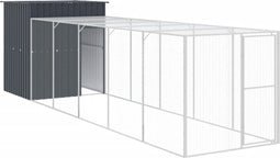 vidaXL - Kippenhok - met - ren - 165x659x181 - cm - gegalvaniseerd - staal - antraciet