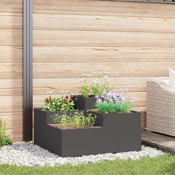 vidaXL - Tuinbak - 100x100x48 - cm - Zwart - Staal