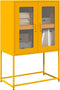 vidaXL - Hoge - kast - 68x39x107 - cm - staal - mosterdgeel