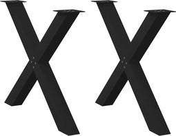 vidaXL - Eettafelpoten - 2 - st - X-vormig - 90x(72-73) - cm - staal - zwart