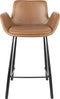 Zuiver Brit Counter Barkruk - Bruin - Leer - Set van 2