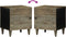 vidaXL - Nachtkastje - 40x33x46 - cm - massief - mangohout - lichtgrijs