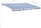 vidaXL - Luifel - automatisch - uittrekbaar - met - palen - 3,5x2,5 - m - blauw - en - wit