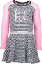 Bampidano Meisjes Jurk - Lange mouw - Elastieken tailleband - Navy allover (Maat 98)