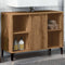 vidaXL - Wastafelkast - 80x33x60 - cm - bewerkt - hout - artisanaal - eikenkleur