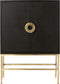 J-Line bar kast 2 Deuren 2 Laden Spiegel - hout/ijzer - zwart/goud