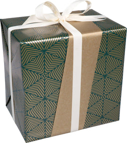 Cadeaupapier | 50cm | 100m | 80gr/m² | Geo | groen/goud