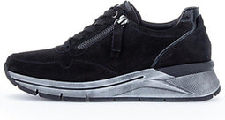 Gabor 96.587 - Lage sneakers - Suède met dubbele rits - Zwart