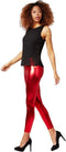 dressforfun - Metallic legging - Glanzende afwerking franje boord - Rood