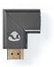 Nedis CVTB34904GY - HDMI-adapter - Rechts gehoekt - Grijs