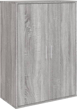 vidaXL - Dressoir - 60x31x84 - cm - bewerkt - hout - grijs - sonoma