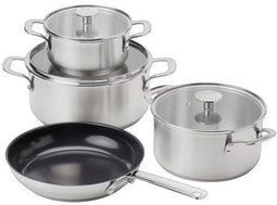 KitchenAid RVS Pannenset - 7-delig - PFAS-vrij - Zilver