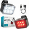 Inlustro Fietslamp Set - Voorlicht / Achterlicht - LED USB-C Oplaadbaar - IPX4 Waterdicht - Aluminium - Rood / Wit