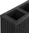 vidaXL - Plantenbak - verhoogd - met - 4 - potten - 80x22x79 - cm - poly - rattan - bruin