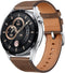 Huawei Watch GT 3 46 mm zilver met leren bandje bruin