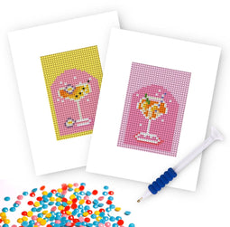 Rubye® Mini Diamond Paintings - Set Cocktails - Creatieve hobby voor volwassenen en kinderen - 15x20cm (2 stuks)